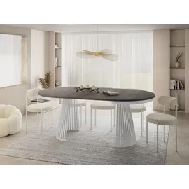 WFL GROUP Esstisch Rund 120 x 76 x 120 cm grau