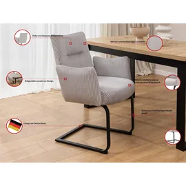 s-style möbel Polsterstuhl Hera Cord grau