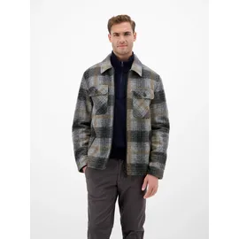 Lerros Karierte Outdoor-Hemdjacke in Woll-Optik platinum grau M