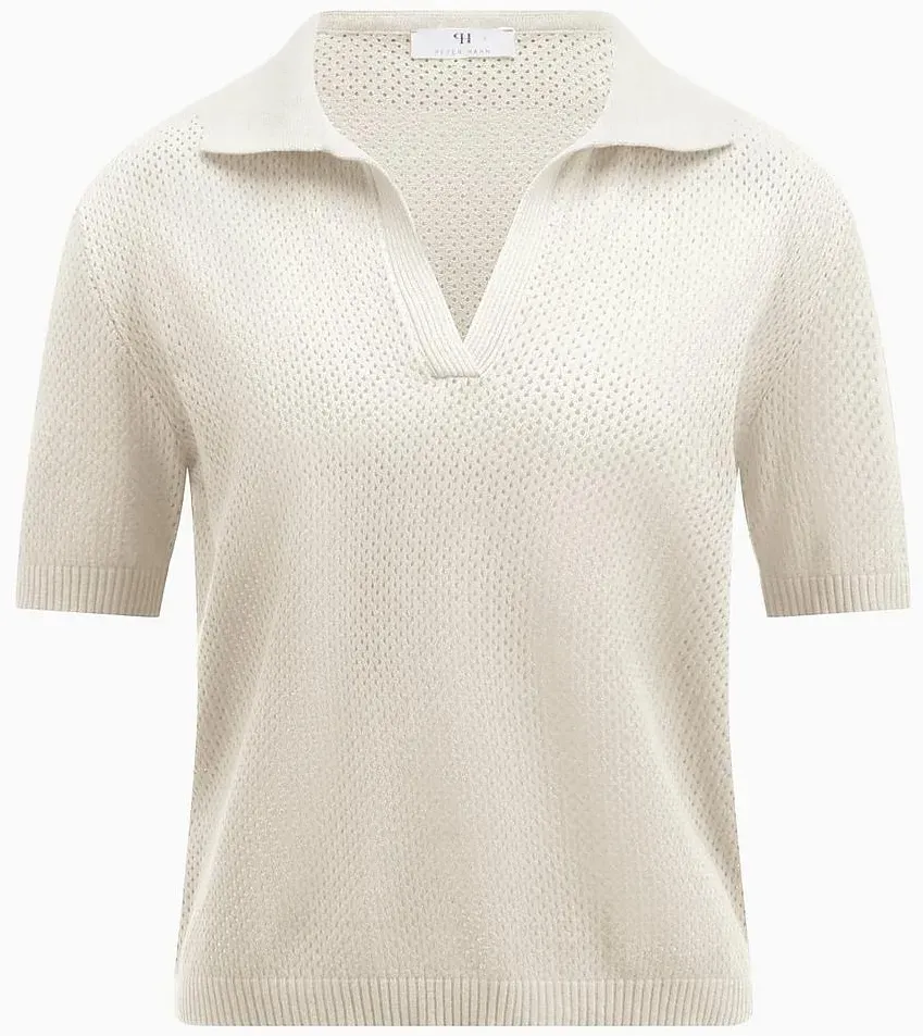 Polo-Pullover Peter Hahn weiss, 40