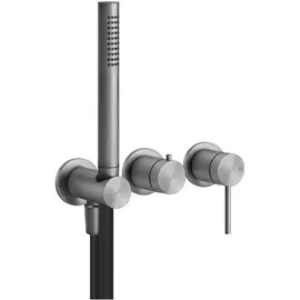 GESSI 316 Fertigmontageset Einhebelmischer Dusche oder Wanne für Unterputz-Körper 2-Wege Umlenkkartusche Edelstahl matt gebürstet 54039239