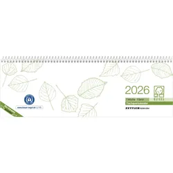 ZETTLER Tischquerkalender 146 Recycling 29,6x9,9cm 1 Woche/1 Seite grün 2026