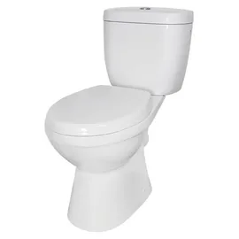 Sanicomfort Stand-WC mit WC-Sitz Weiß spülrandlos