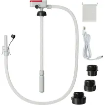 veftbltrem COSTWAY Kraftstoff Umfüllpumpe mit Auto-Stopp-Sensor, elektrische Kraftstoffpumpe 3,2 GPM 3 Größen Adaptern & Schlauch, für Diesel, Öl, Benzin
