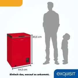 Exquisit Gefriertruhe, Kombigerät, 2-in-1, 99 Liter, Tiefkühltruhe, Kühlen, 4-Sterne-Gefrieren, Gefriertruhe klein, Toplader, Gefrierkorb, GT100-050E rot