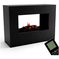 GLOW FIRE Elektrokamin Konsalik Wasserdampf Kamin, Elektrischer Kamin, Wasserdampfkamin mit 3D Feuer und Knisterfunktion schwarz