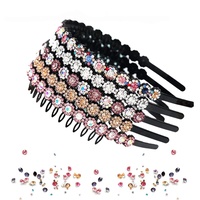 Haarschmuck Haarreif, 5 Stücke Strass Haarband Damen, Wave Strass Haarband Haarreife, Haarreif mit Strass für Damen, Strass Haarband Doppel, für Damen, Frauen, Mädchen, Party, Täglich