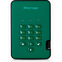 iStorage diskAshur2 HDD 1TB Grün - Sichere tragbare Festplatte - Passwortgeschützt - Staub- und wasserdicht - Hardware-Verschlüsselung