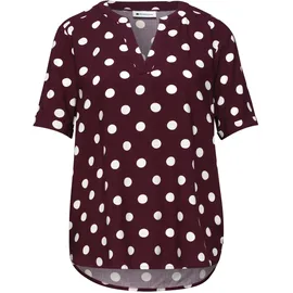 STREET ONE Kurzarmbluse mit allover Punkteprint Rot 38