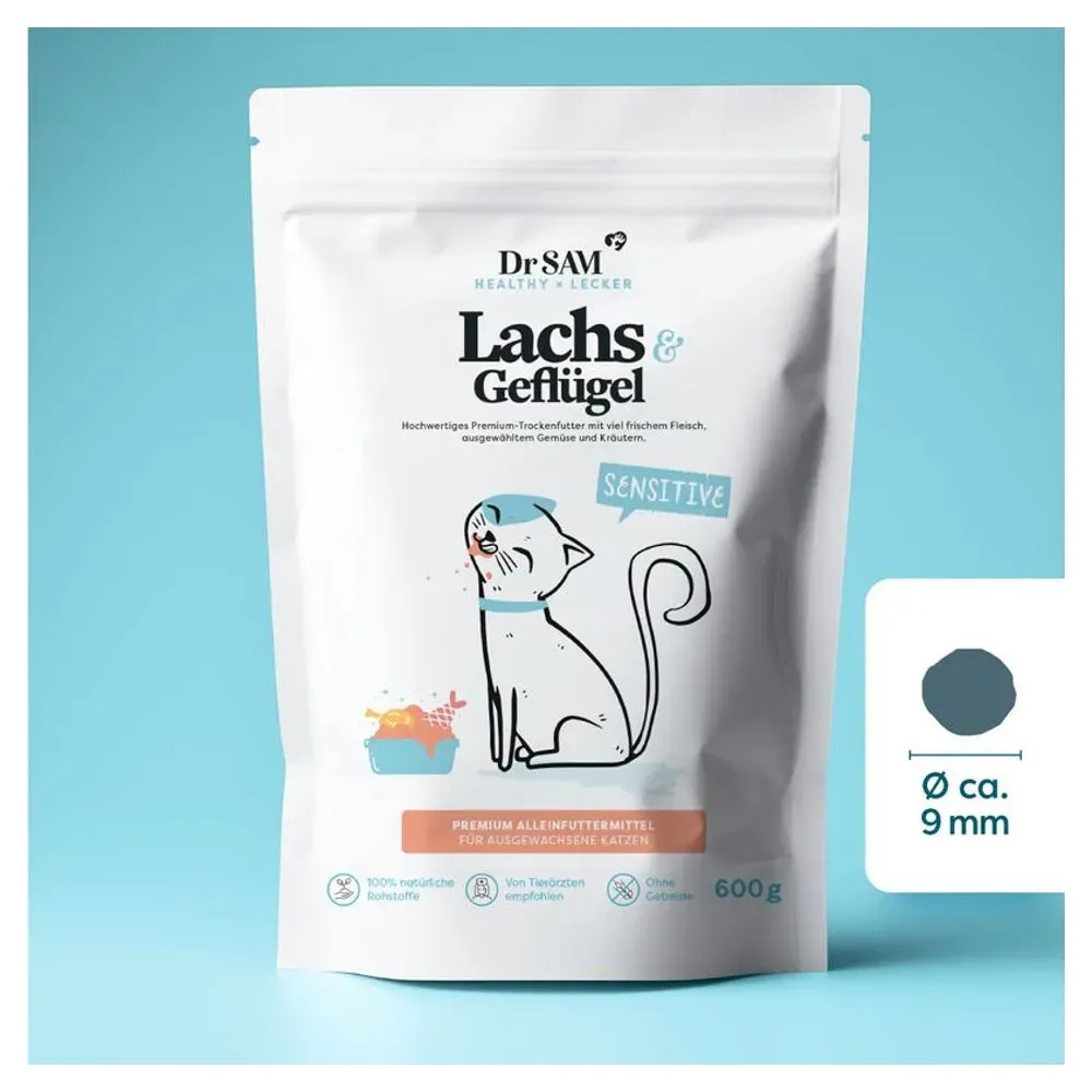 Dr. SAM Lachs & Geflügel Trockenfutter für Katzen