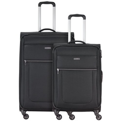 paklite Trolleyset Valencia, 4 Rollen, (2-teilig, 2 tlg), Polyester schwarz