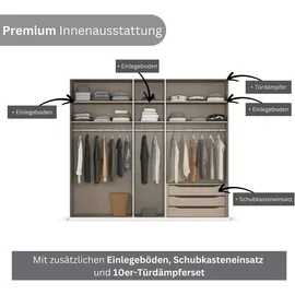 Rauch Wäscheschrank AVOLA 226 x 229 x 54 cm Weiß/Schwarz