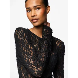 Pieces Spitzenshirt »PCHAZEL LS LACE TOP NOOS« pieces Black