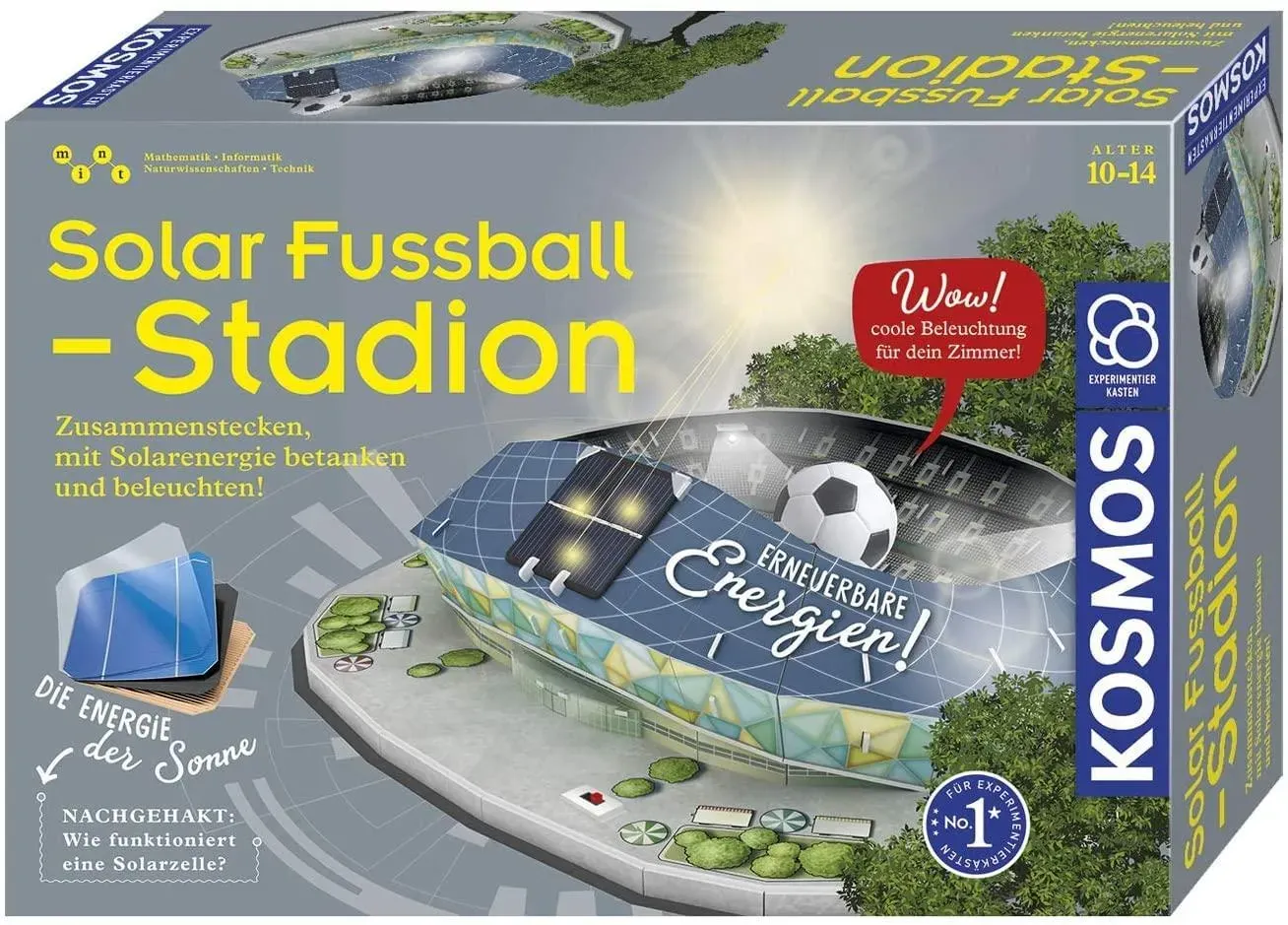 KOSMOS 628192 - Solar-Fußballstadion - Stadion zusammenstecken, mit Solarenergie betanken und beleuchten, Experimentierkasten zu erneuerbare Energien, für Kinder ab 10 Jahre (Neu differenzbesteuert)