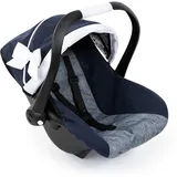 Bayer Design 67981AA Puppenautositz EasyGo, Puppensitz, Puppenzubehör, mit Gurt, Dach, verstellbarem Griff, Blau