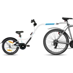 Fahrradanhänger Kinder Tandemanhänger Nachläufer Trailerbike 18 Zoll 5-10 Jahre WEISS|WEISS|BLAU No Size