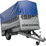 Autotransportanhänger 264x125 UNITRAILER FORCE 264 KIPP mit Gitterwänden, H-800 Rahmen und blauer Plane