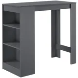 [en.casa] Bartisch Kouvola mit 3 Fächern 110x50x103 cm Dunkelgrau