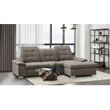 werk2 Ecksofa Carmen, Sofa, Eckcouch mit Schlaffunktion, Bettkasten und Sitztiefenverstellung, beige