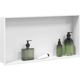 vidaXL Duschnische Mattweiß 62x32x9 cm Edelstahl