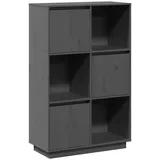 vidaXL Highboard Grau 74x35x117 cm Massivholz Kiefer