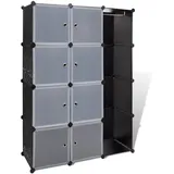 vidaXL Modularer Schrank mit 9 Fächern 37×115×150 cm Schwarz und Weiß