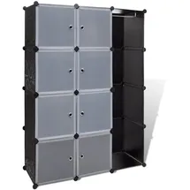vidaXL Modularer Schrank mit 9 Fächern 37×115×150 cm Schwarz und Weiß