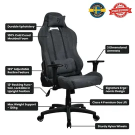 Arozzi Torretta Gaming-Stuhl Soft Fabric Dunkelgrau