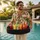 Relaxdays Schwimmendes Tablett Schwarz 20x60 cm