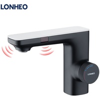 Lonheo Infrarot Sensor Wasserhahn Bad Automatik Waschtischarmatur mit Zwei Infrarotsensor Einhebelmischer Waschbecken Mischbatterie Badarmatur, Sch...