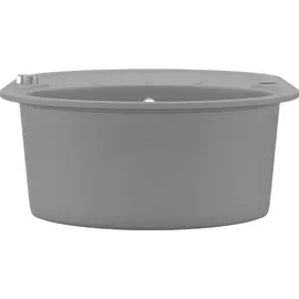 vidaXL Granitspüle Einzelbecken Oval Grau -