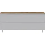 Moderano Garderobenbank, Weiß, Eiche, Metall, 2 Schublade(n) Schubladen, 110x49x33 cm, Typenauswahl, in verschiedenen Holz-Dekoren erhältlich, Garderobe, Garderobenbänke, Garderobenbänke
