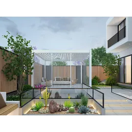 Weide Vertikale Lamellenwand für Weide Pergola 1,23m in Weiß aus Aluminium