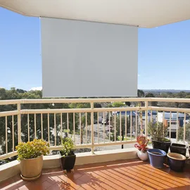 Relaxdays Seitenmarkise 140 x 180 cm grau Kunststoff