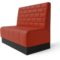Fischer S | Gastrobank | B:H 100 x 100 cm | Rot | Stein | Leder