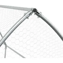 vidaXL Hühnerkäfig Silbern 400x105x182 cm Verzinkter Stahl