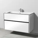 Sanipa Keramik-Waschtisch-Set mit Waschtischunterschrank „Twiga“ 99 × 50 × 61 cm in Weiß (glanz), ohne Beleuchtung