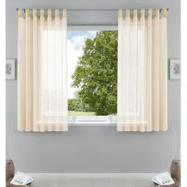 Gardinenbox Gardine Schlaufen 140 x 175 cm creme 2 St.