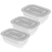 Rotho Frischhaltedose rechteckig transparent 19,5 x 13,5 x 10,0 cm 1 l 3-teiliges Set