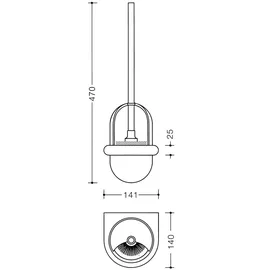 Hewi WC-Bürstengarnitur Serie 477 tiefschwarz