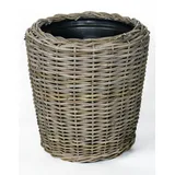 beck ag VAN DER LEEDEN DRYPOT® Rattan Pflanzkübel Grau Ø 50 cm - Sylter Körbe