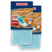 Leifheit 2er Set Wischbezug CLEAN Twist M Ergo 33cm Bezug Parkett Holzböden
