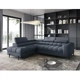 moeblo Eckcouch Polyester mit Bettkasten 3-Sitzer Grau