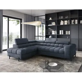 moeblo Eckcouch Polyester mit Bettkasten 3-Sitzer Grau