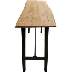 SIT Möbel Stehtisch aus Akazie mit echter Baumkante, antikschwarzes Gestellt|B124,5 x T51 x H112cm|07107-68|Serie TISCHE & BÄNKE