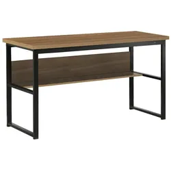 Dmora Schreibtisch Villava, linearer Schreibtisch, Mehrzweck-Büroschreibtisch, fester platzsparender Schreibtisch, 55x139h74 cm, Schwarz und Eiche