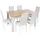 Mondeer Esstisch Set Mit 6 Stühlen, Moderne Essgruppe Mit Kunstleder Hochlehner, Für Esszimmer/wohnzimmer, 138x90x75cm, Weiß&eiche, Mondeer
