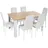 Mondeer Esstisch Set Mit 6 Stühlen, Moderne Essgruppe Mit Kunstleder Hochlehner, Für Esszimmer/wohnzimmer, 138x90x75cm, Weiß&eiche, Mondeer