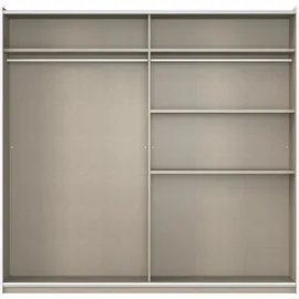Rauch Schwebetürenschrank RAUCH "Kleiderschrank Garderobe TOPSELLER AURELIO mit 3 Ausstattungsvarianten", grau (graumetallic, eiche artisan), B:218cm H:210cm T:59cm, Holzwerkstoff, Schränke, Schwebetürenschrank, 3 verschiedene Ausstattungsvarianten Griffe aus
