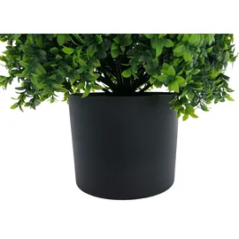 Mendler Künstlicher Buchsbaum HWC-Q89, Buchs Buxus im Topf Dekobaum Kunstpflanze Kegel naturgetreu immergrün Outdoor 120x35x35cm